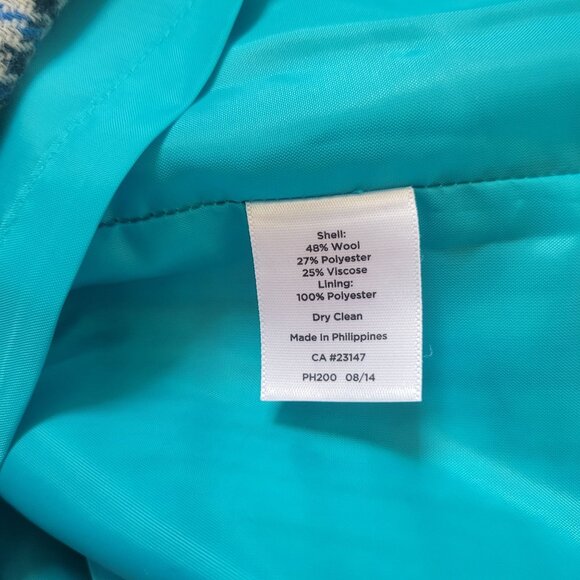 Talbots Wool Blend Plaid Skirt With Zipper Pockets L - Picture 4 of 5